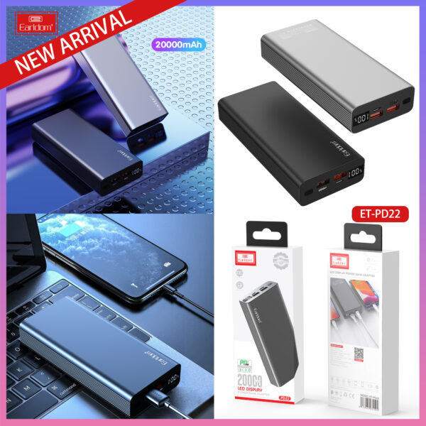 20000mAh Power Bank Portable Fast Charging | Built-In Flashlight - Image 3