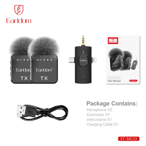 3-in-1 Compact Wireless Mic for Mobile Creators  | Earldom - Image 3