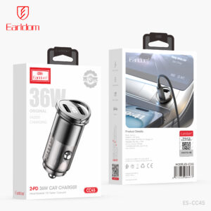 Dual Type-C 36W Car Charger – ES-CC45-PD Fast Charging USB-C