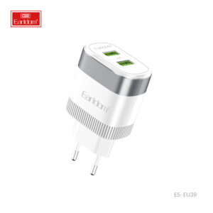 Dual USB Wall Charger (5V/2.4A × 2) | Safe, Travel EU Plug Adapter