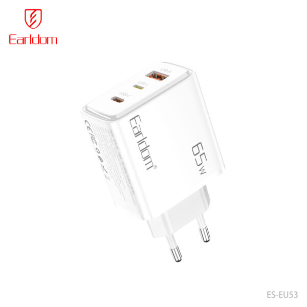 65W Multi‑Port Wall Charger PD Fast Charging with USB‑C, Lightning