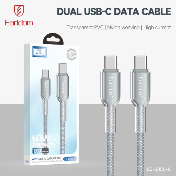 Type-C PD60W Nylon USB Cable Wholesale – Earldom EC-202C-C - Image 3