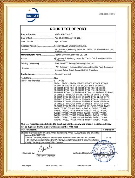Earldom ensures that every product not only meets performance standards but also complies with global environmental and safety regulations.